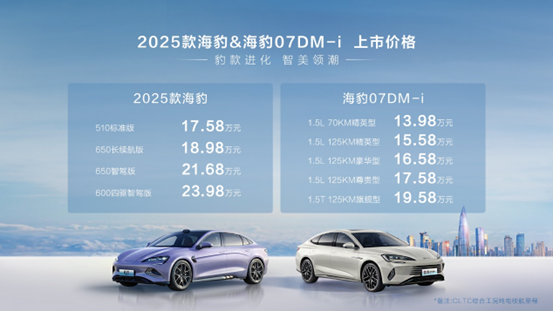 海豹IP上新，比亚迪2025款海豹、海豹07DM-i上市，加速新技术迭代