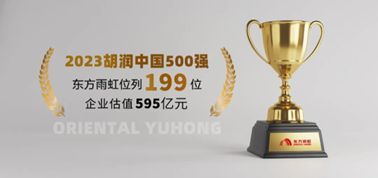 连续5年，东方雨虹上榜《2023胡润中国500强》