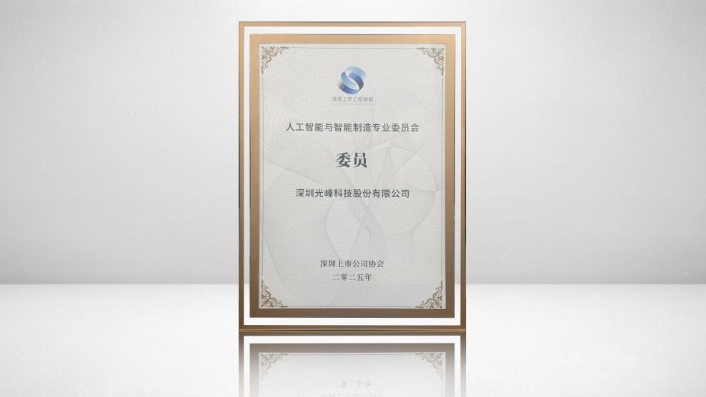 光峰科技任人工智能与智能制造专业委员会委员
