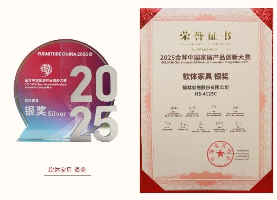 恒林家居双品同获行业大奖！