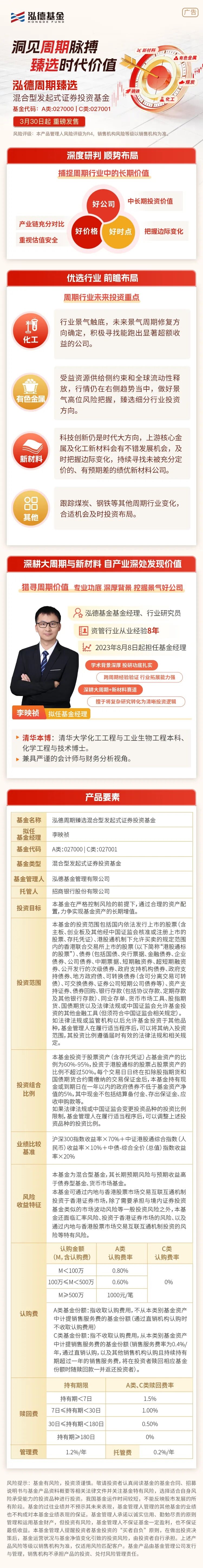 泓德周期臻选混合3月30日起重磅发售！