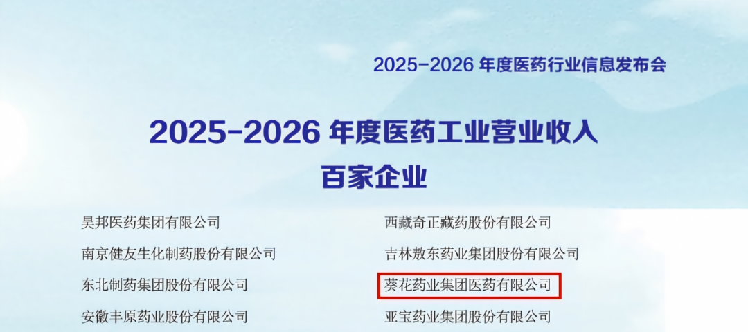 葵花药业荣膺2025-2026年度医药行业多项荣誉