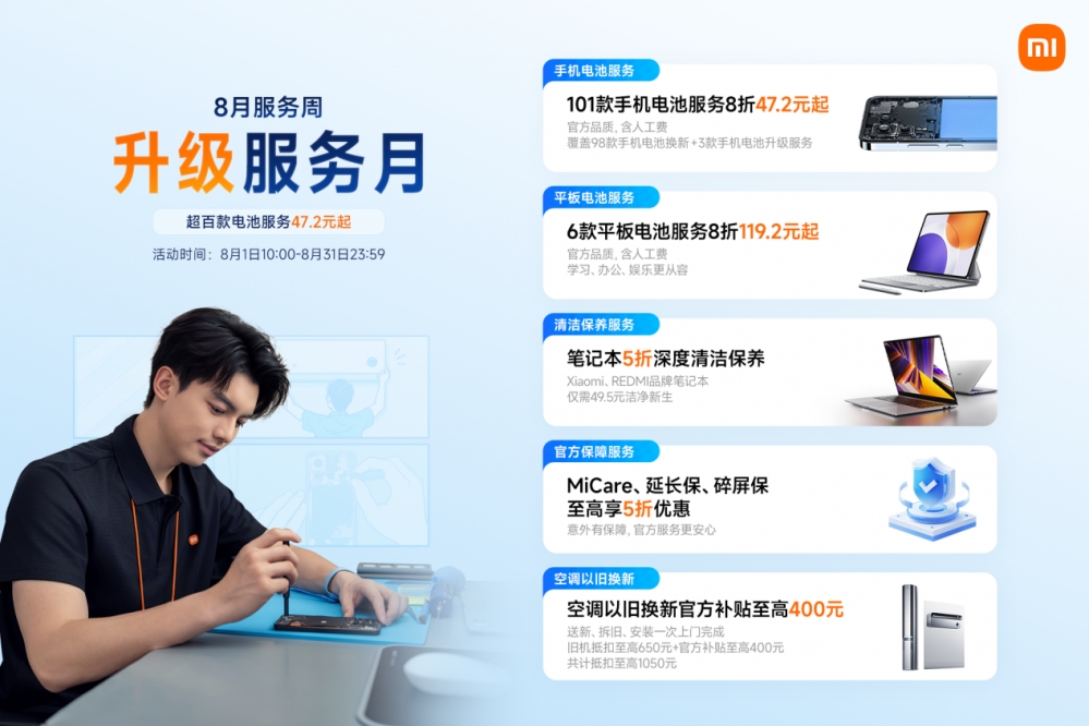 小米8月服务周升级为
